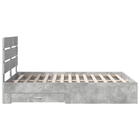 Ramka łóżka Betonowy szary 150 x 200 cm Materiał drewnopochodny