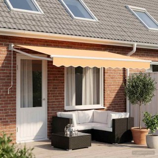Markiza wysuwana piaskowy 4 x 2 m 100% Poliester i Aluminium