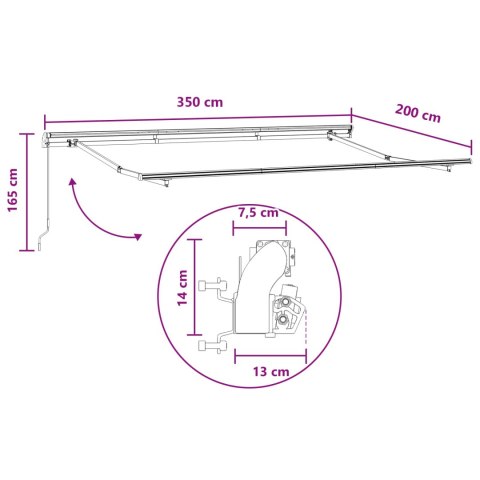 Markiza zwijana piaskowy 3,5 x 2 m tkanina