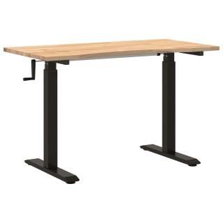 Biurko Czarny i naturalny 120 x 60 cm Dąb lite