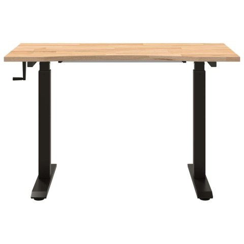 Biurko Czarny i naturalny 120 x 60 cm Dąb lite