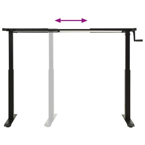 Biurko Czarny i naturalny 120 x 60 cm Dąb lite