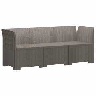 VidaXL Sofa Ogrodowa 3-osobowa Rattanowa PP jasnoszary