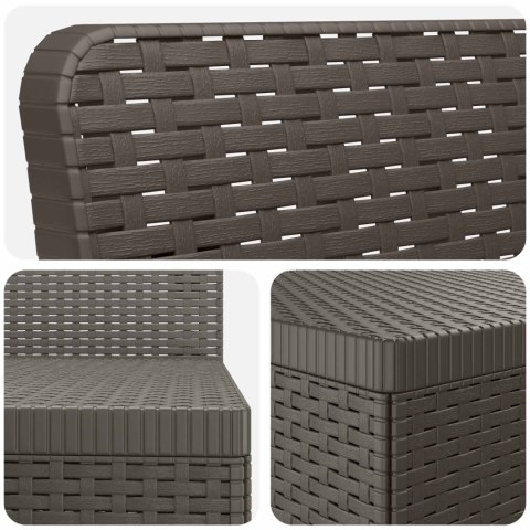 Sofa Ogrodowa 3-osobowa Rattanowa PP jasnoszary