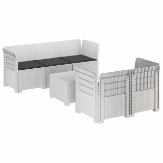 VidaXL 5-osobowa sofa ogrodowa z poduszkami w stylu rattanowym PP
