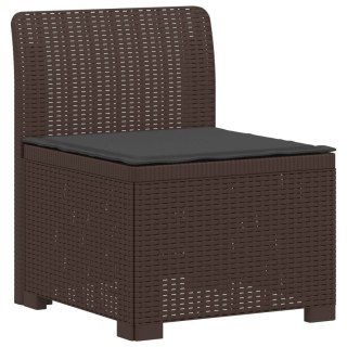VidaXL Ogród Sofa 4-osobowa z poduszkami Wygląd Rattanu PP brązowy
