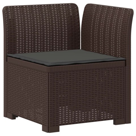Sofa ogrodowa dla 4 osób z poduszkami w stylu rattanowym PP