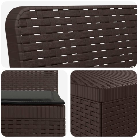 Sofa ogrodowa dla 4 osób z poduszkami w stylu rattanowym PP