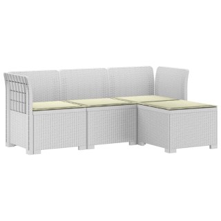 VidaXL Sofa ogrodowa dla 4 osób z poduszkami w stylu rattanowym PP