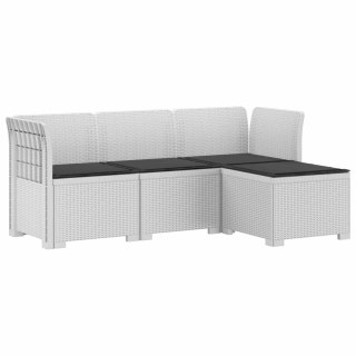 VidaXL Sofa ogrodowa dla 4 osób z poduszkami w stylu rattanowym PP