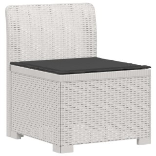 VidaXL Sofa ogrodowa dla 4 osób z poduszkami w stylu rattanowym PP