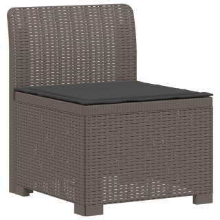 VidaXL Sofa ogrodowa dla 4 osób z poduszkami w stylu rattanowym PP