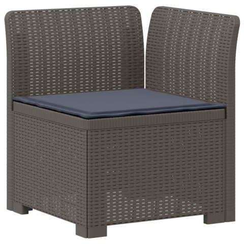 Sofa ogrodowa dla 4 osób z poduszkami w stylu rattanowym PP