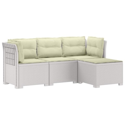 Sofa ogrodowa dla 4 osób z poduszkami w stylu rattanowym PP