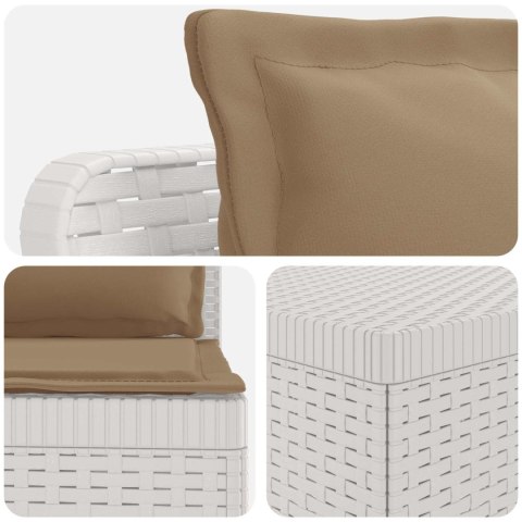 Sofa ogrodowa dla 4 osób z poduszkami w stylu rattanowym PP