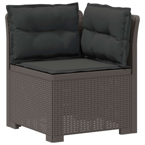 Sofa ogrodowa dla 4 osób z poduszkami w stylu rattanowym PP