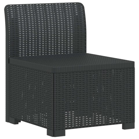 5-osobowa sofa ogrodowa w stylu rattanowym PP antracytowy