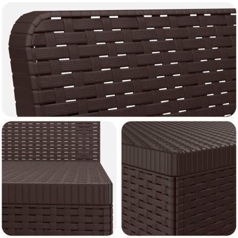 5-osobowa sofa ogrodowa w stylu rattanowym PP brązowy