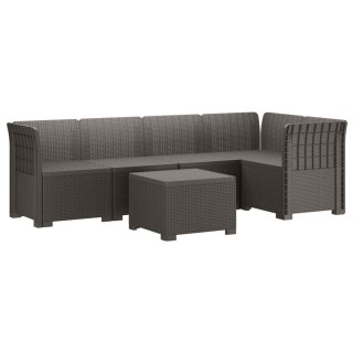 VidaXL 5-osobowa sofa ogrodowa w stylu rattanowym PP jasnoszary