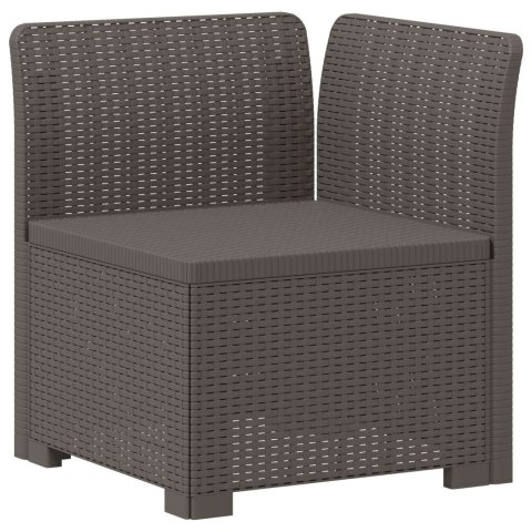 5-osobowa sofa ogrodowa w stylu rattanowym PP jasnoszary