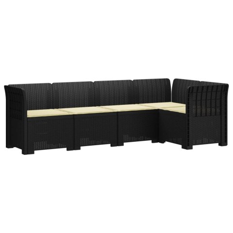 5-osobowa sofa ogrodowa z poduszkami w stylu rattanowym PP