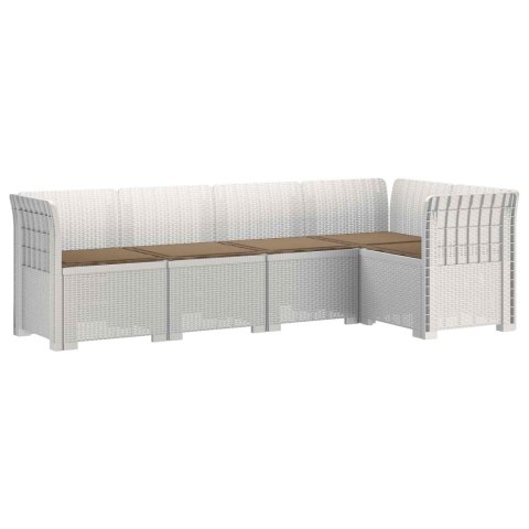 5-osobowa sofa ogrodowa z poduszkami w stylu rattanowym PP