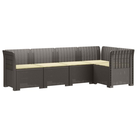5-osobowa sofa ogrodowa z poduszkami w stylu rattanowym PP