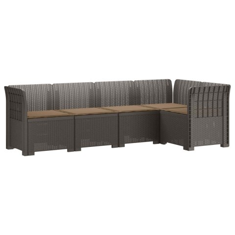 5-osobowa sofa ogrodowa z poduszkami w stylu rattanowym PP
