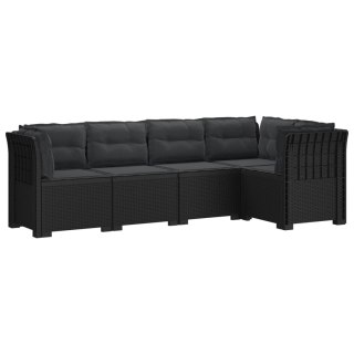 VidaXL 5-osobowa sofa ogrodowa z poduszkami w stylu rattanowym PP