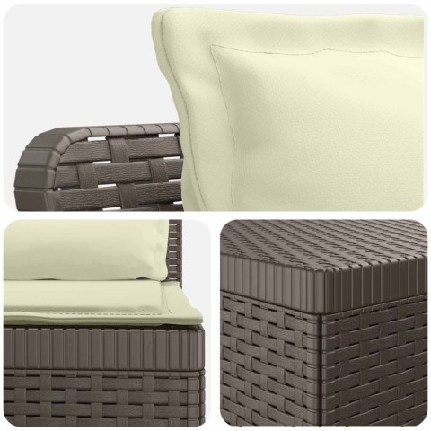 5-osobowa sofa ogrodowa z poduszkami w stylu rattanowym PP
