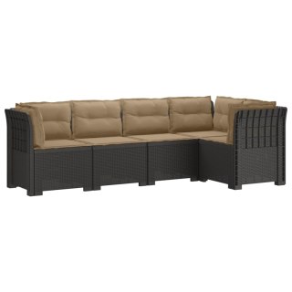 VidaXL 5-osobowa sofa ogrodowa z poduszkami w stylu rattanowym PP