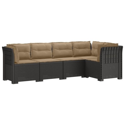 5-osobowa sofa ogrodowa z poduszkami w stylu rattanowym PP