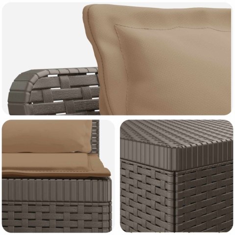 5-osobowa sofa ogrodowa z poduszkami w stylu rattanowym PP