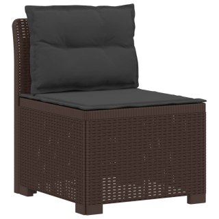 VidaXL Ogród Sofa 4-osobowa z poduszkami Wygląd Rattanu PP brązowy