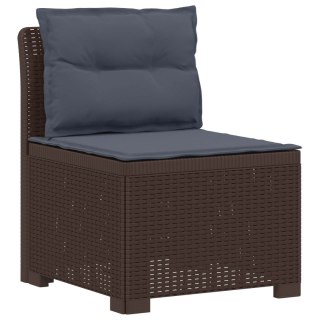 VidaXL Ogród Sofa 4-osobowa z poduszkami Wygląd Rattanu PP brązowy