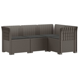 VidaXL Ogród Sofa 4-osobowa z poduszkami Wygląd Rattanu PP jasnoszary