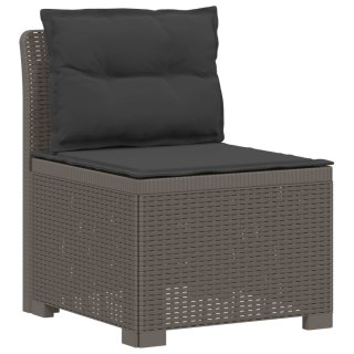 VidaXL Ogród Sofa 4-osobowa z poduszkami Wygląd Rattanu PP jasnoszary