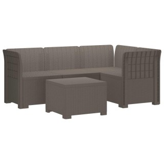 VidaXL Sofa ogrodowa dla 4 osób w stylu rattanowym PP jasnoszary