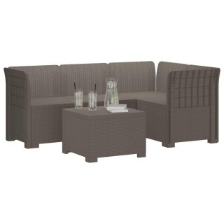 VidaXL Sofa ogrodowa dla 4 osób w stylu rattanowym PP jasnoszary