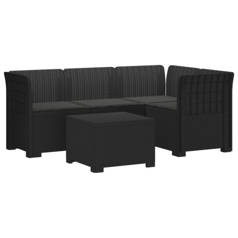 Sofa ogrodowa dla 4 osób z poduszkami w stylu rattanowym PP