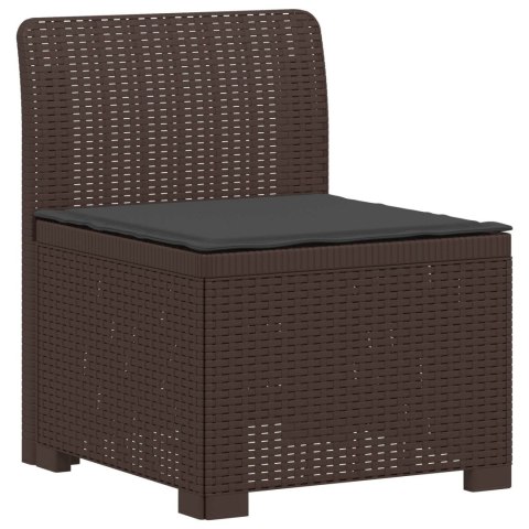 Sofa ogrodowa dla 4 osób z poduszkami w stylu rattanowym PP