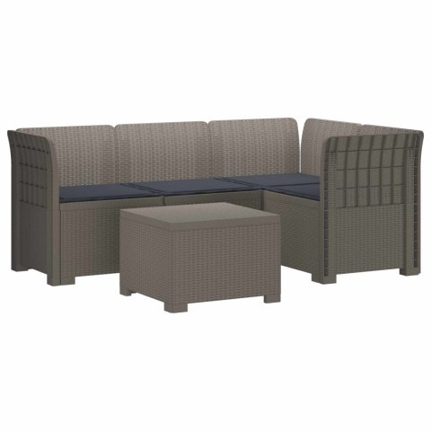 Sofa ogrodowa dla 4 osób z poduszkami w stylu rattanowym PP