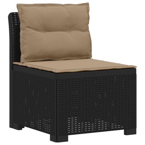 Sofa ogrodowa dla 4 osób z poduszkami w stylu rattanowym PP
