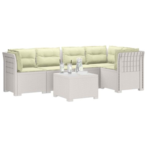 5-osobowa sofa ogrodowa z poduszkami w stylu rattanowym PP