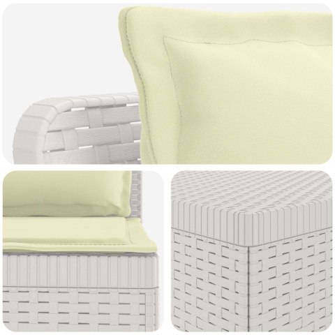 5-osobowa sofa ogrodowa z poduszkami w stylu rattanowym PP