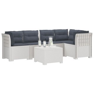 VidaXL 5-osobowa sofa ogrodowa z poduszkami w stylu rattanowym PP