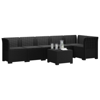 VidaXL Sofa Ogrodowa 6-osobowa z Poduszkami w Wyglądzie Rattanu PP