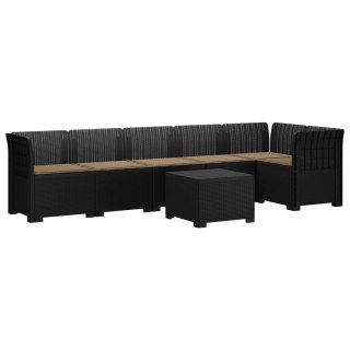 VidaXL Sofa Ogrodowa 6-osobowa z Poduszkami w Wyglądzie Rattanu PP