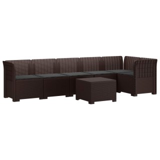 VidaXL Sofa Ogrodowa 6-osobowa z Poduszkami w Wyglądzie Rattanu PP