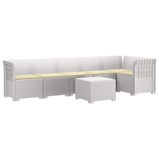 VidaXL Sofa Ogrodowa 6-osobowa z Poduszkami w Wyglądzie Rattanu PP